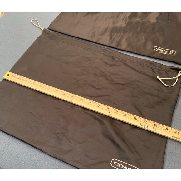 Set of 2 Coach Dust Bags Brown Drawstring 15" x 19.5" - Picture 5 of 5